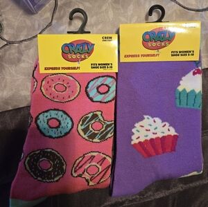 Women Crazy Socks Donut and Cupcake
